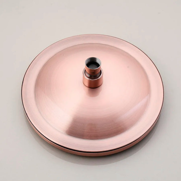 Antique Red Copper 8 inch Round Rainfall Shower Head & Hand Shower Head 1.5 Shower Hose Brass Handshower Bracket Wall Shower Arm