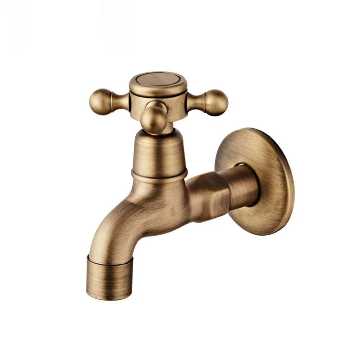 Antique Brass Basin Faucet Kitchen Faucet Garden taps Wall Mounted Lavatory Bathroom Mop Water Tap Washing Machine Faucet
