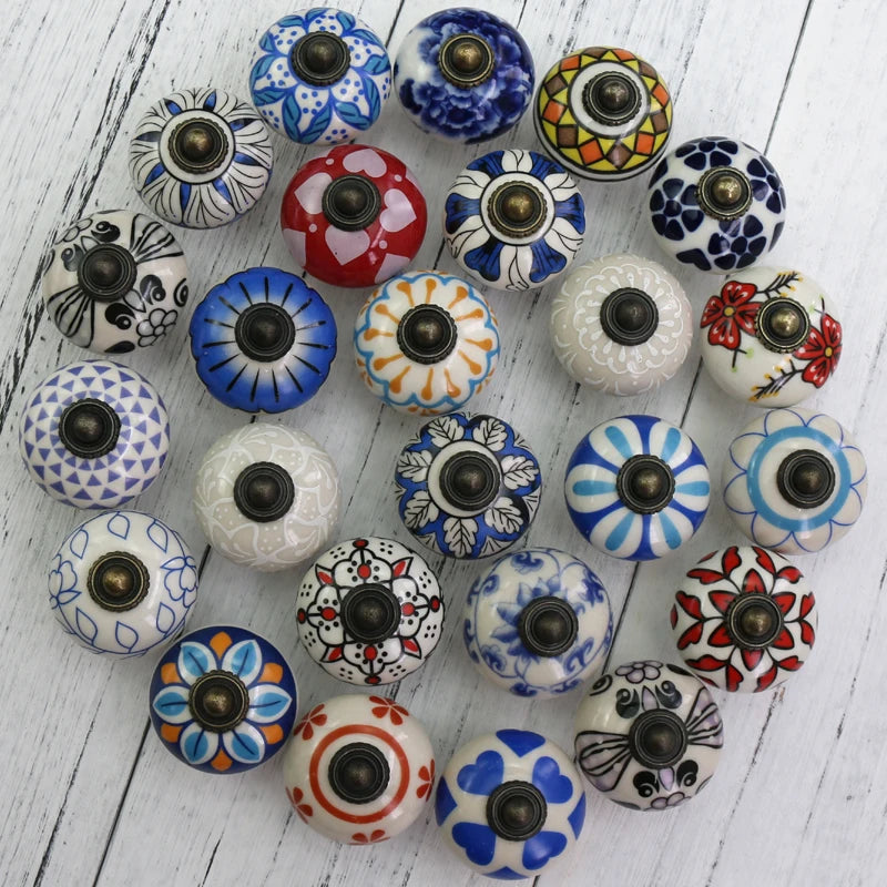 Vintage Ceramic  Kitchen Cupboard Door Drawer Knob Pull Hardware