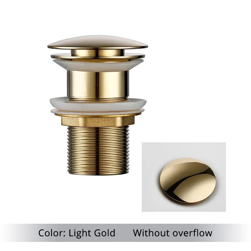 Bathroom Sink Stopper Washbasin Pop Up Drain Plug Cover Waste Pipe Drainer With Or Without Overflow For Bath Accessories