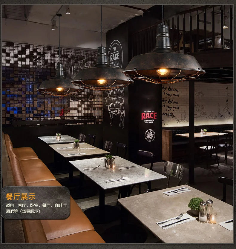 American Loft Industrial Retro Iron Pendant Lights