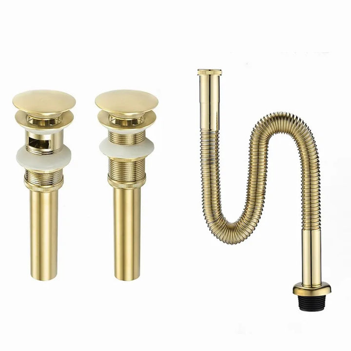 stainless steel brushed Gold bathroom Faucet Deck Mounted Basin Sink Tap Mixer Hot & Cold Water mixer Faucet
