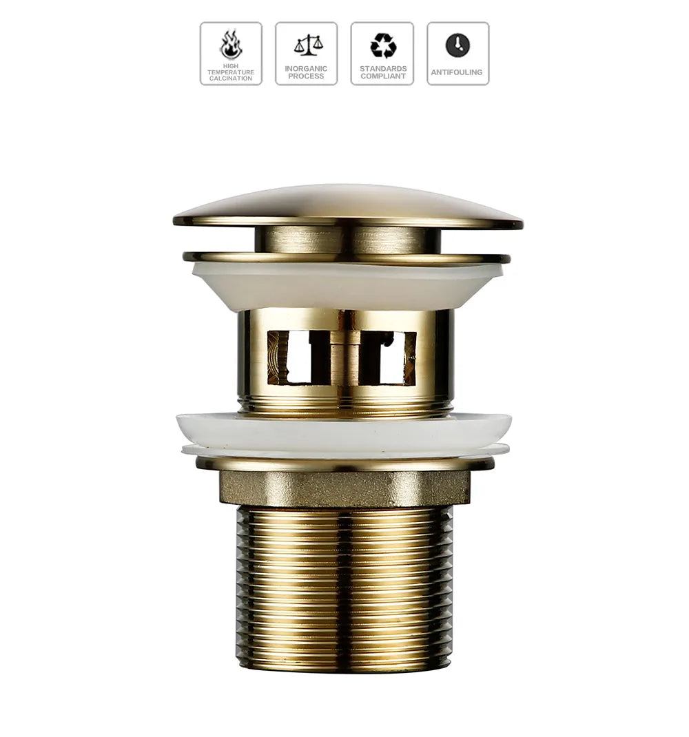 Bathroom Sink Stopper Washbasin Pop Up Drain Plug Cover Waste Pipe Drainer With Or Without Overflow For Bath Accessories