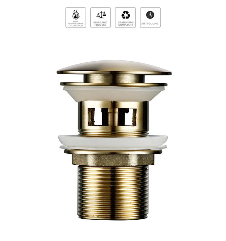 Bathroom Sink Stopper Washbasin Pop Up Drain Plug Cover Waste Pipe Drainer With Or Without Overflow For Bath Accessories