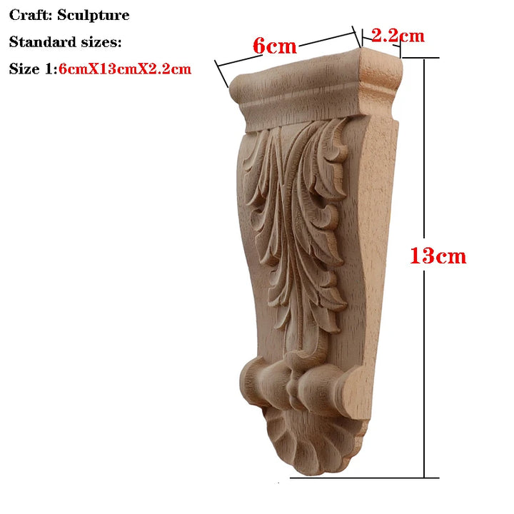 Retro Vintage Wood Carved Onlay Applique Carpenter Frame Decal Furniture