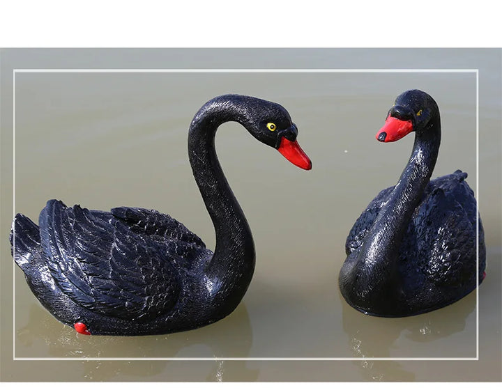 Resin Floating White Black Swan Outdoor Garden Pond Fish Tank Decorative Swimming Swan Sculpture For Garden Decor Ornament