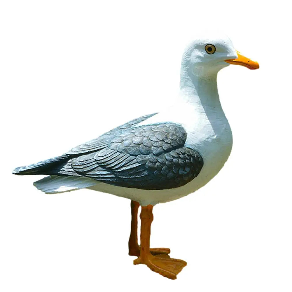 Resin Statue Realistic Sea-gull Sculpture Garden Artificial Sea-Bird Decoration 2 Types Decorative Ornament Home Art For Indoor