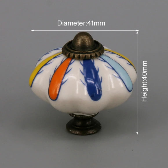 One Piece Vintage Ceramic Door Knobs for Cabinet Drawer, Closet Cupboard Wardrobe  furniture door  Pull Handle