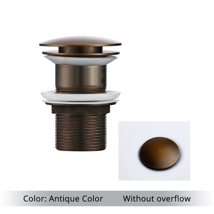 Bathroom Sink Stopper Washbasin Pop Up Drain Plug Cover Waste Pipe Drainer With Or Without Overflow For Bath Accessories