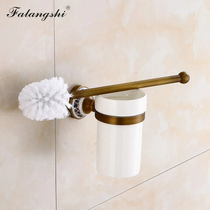 Porcelain Base Bronze Bathroom Hardware Set Wall Mounted Towel Rack Toilet Roll Paper Holder Soap Dish WB8803