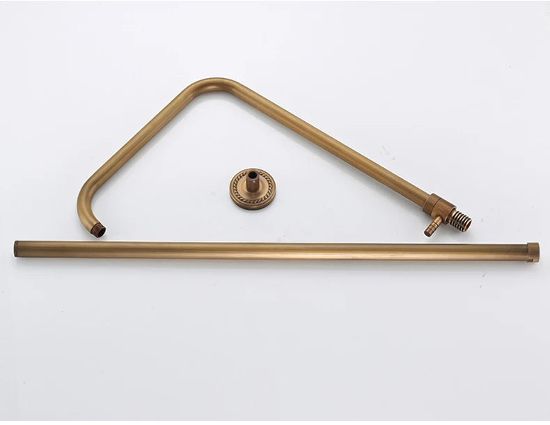 Antique Rain Shower Faucets Set with Hand Brass Wall Mounted Shower Mixer for Bathroom Bath Luxury Rainfall Shower Set EL4006T