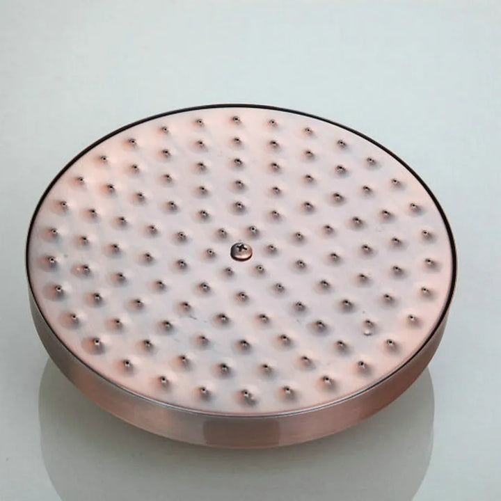 Antique Red Copper 8 inch Round Rainfall Shower Head & Hand Shower Head 1.5 Shower Hose Brass Handshower Bracket Wall Shower Arm