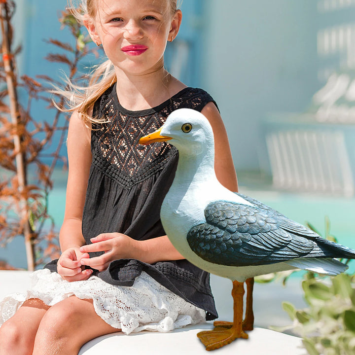 Resin Statue Realistic Sea-gull Sculpture Garden Artificial Sea-Bird Decoration 2 Types Decorative Ornament Home Art For Indoor