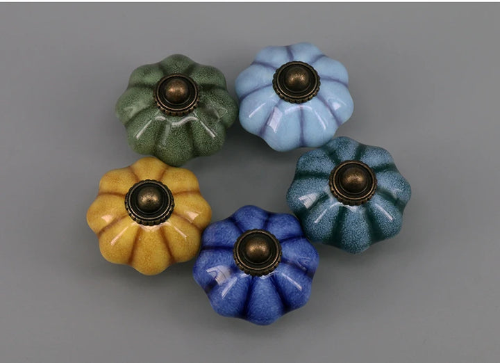 One Piece Vintage Ceramic Door Knobs for Cabinet Drawer, Closet Cupboard Wardrobe  furniture door  Pull Handle
