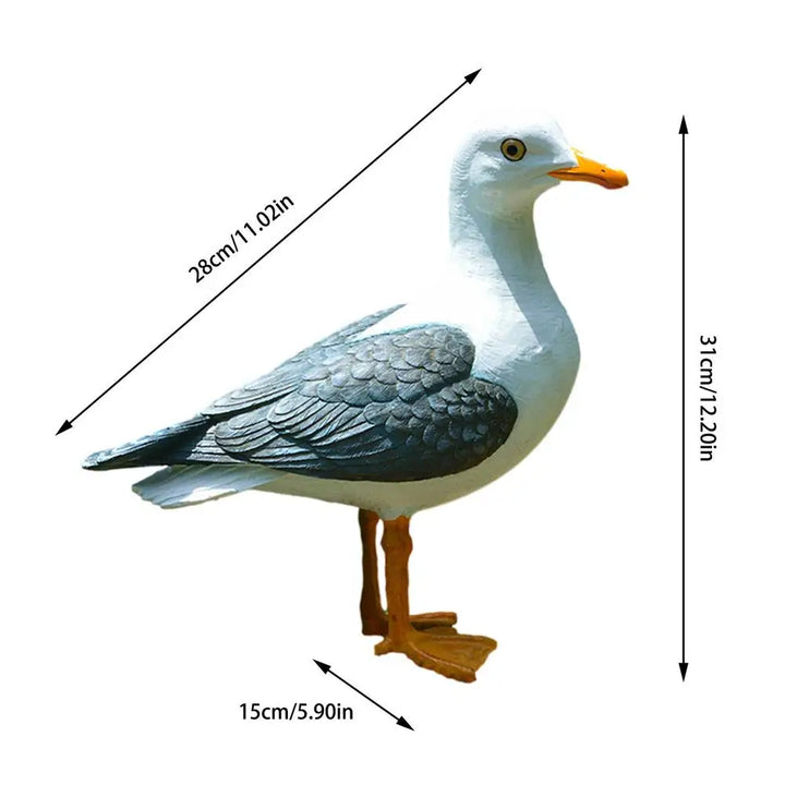 Resin Statue Realistic Sea-gull Sculpture Garden Artificial Sea-Bird Decoration 2 Types Decorative Ornament Home Art For Indoor