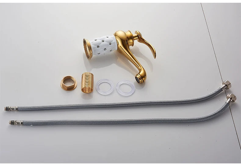 Bathroom Antique Bronze Finish Brass Basin Sink Solid Brass Faucets Single Handle Water Mixer Taps Bath Crane  ELFCT001