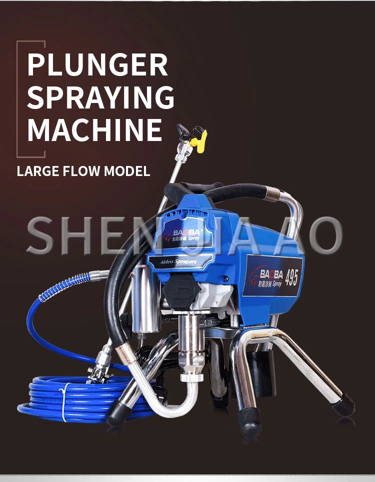 495 Brushless High Pressure Airless Spraying Machine 2500W Home Decoration Wall Coating Paint Spraying Machine 2.5L/min