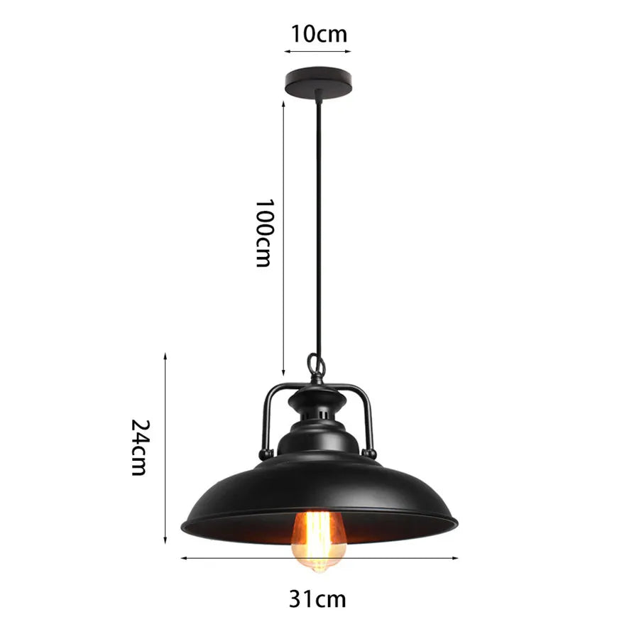 Loft Industrial Retro Iron Pendant Lights Lampshade for Restaurant Clothing Store Light Cafe Cover Kitchen Home Hanging Lamp