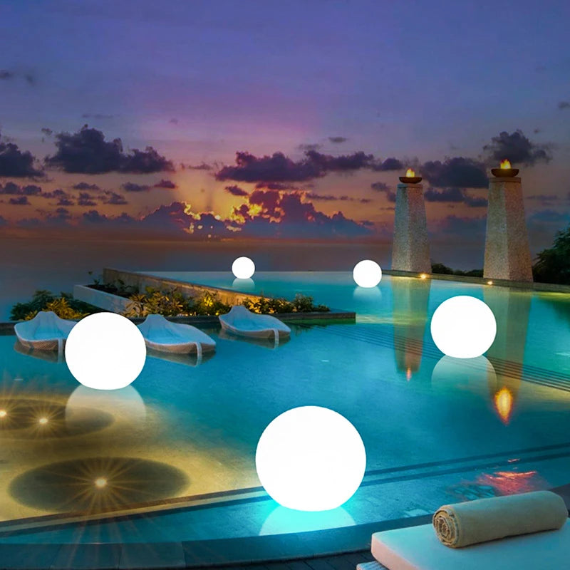 Waterproof LED Garden Ball Light Outdoor Lawn Lamps Rechargeable Christmas Party RGB Landscape Swimming Pool Floating Lights