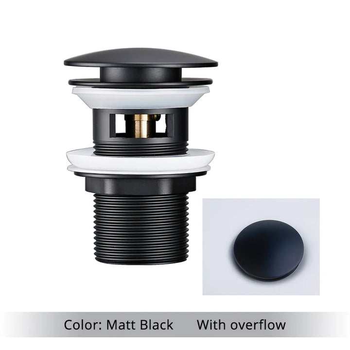 Bathroom Sink Stopper Washbasin Pop Up Drain Plug Cover Waste Pipe Drainer With Or Without Overflow For Bath Accessories