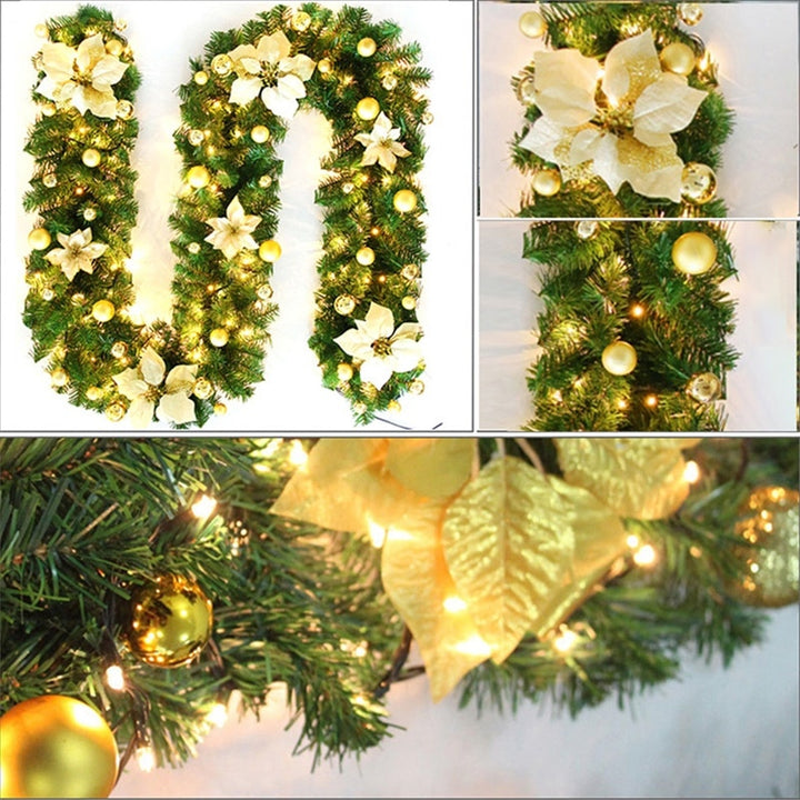 2.7M Luxury Christmas Decorations Garland Decoration Rattan with Lights