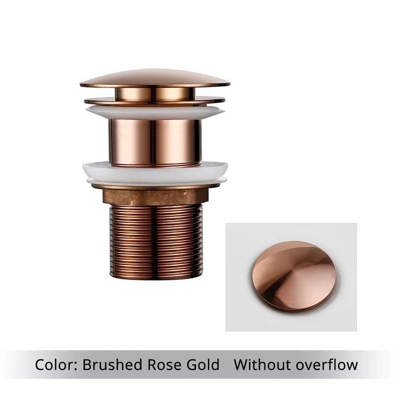 Bathroom Sink Stopper Washbasin Pop Up Drain Plug Cover Waste Pipe Drainer With Or Without Overflow For Bath Accessories