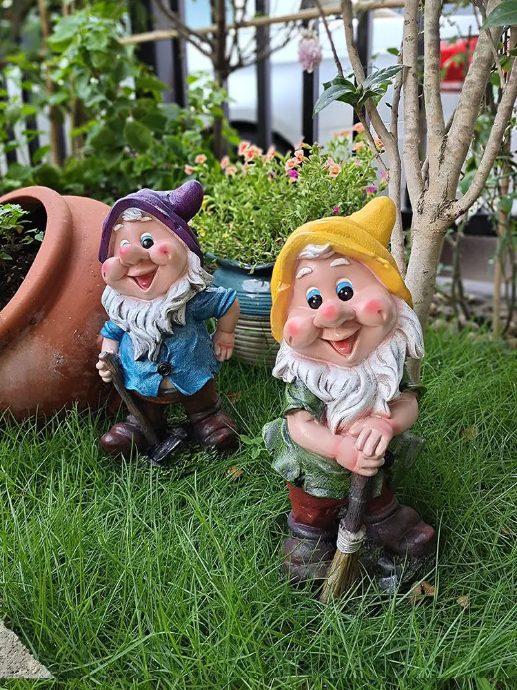Outdoor  Resin 7 Dwarfs Landscape Terrace Yard Decoration