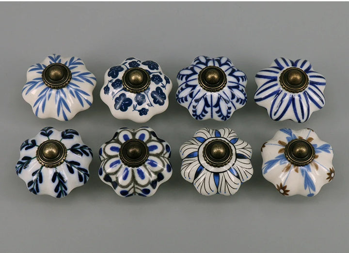 One Piece Vintage Ceramic Door Knobs for Cabinet Drawer, Closet Cupboard Wardrobe  furniture door  Pull Handle
