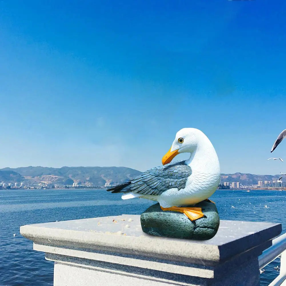 Resin Statue Realistic Sea-gull Sculpture Garden Artificial Sea-Bird Decoration 2 Types Decorative Ornament Home Art For Indoor