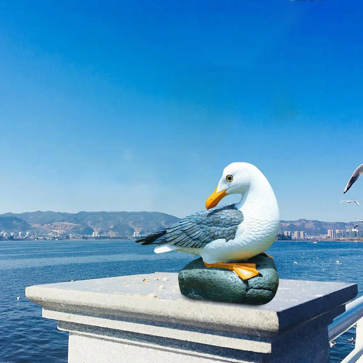 Resin Statue Realistic Sea-gull Sculpture Garden Artificial Sea-Bird Decoration 2 Types Decorative Ornament Home Art For Indoor