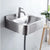 Bathroom wall mounted 304 Stainless steel  sqaure basin with faucet set