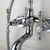 KEMAIDI Antique Brass Wall Mounted Double Handles Bathroom Bathtub with Shower Rainfall Hand Shower