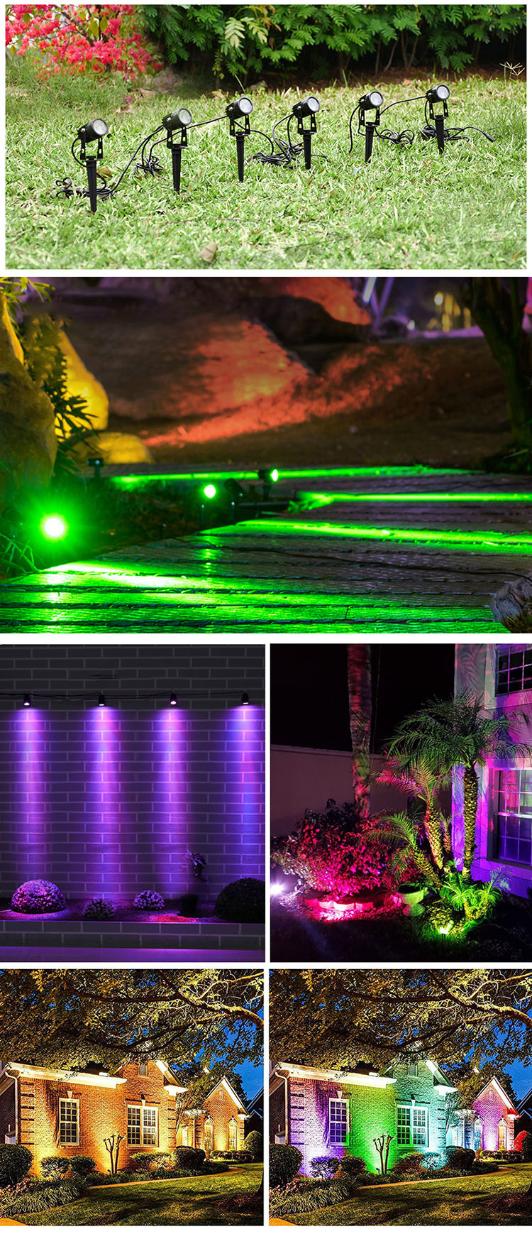 Smart Tuya RGB Landscape Light LED Garden Lamp Waterproof APP Control 16 Million Colors Outdoor Yard Lawn Spotlights