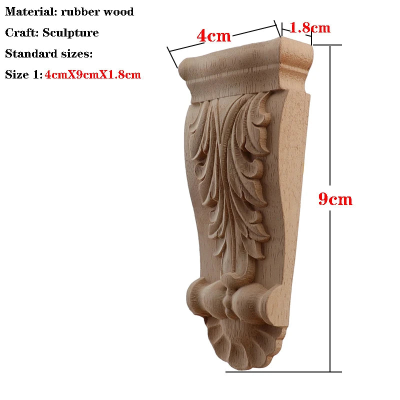 Retro Vintage Wood Carved Onlay Applique Carpenter Frame Decal Furniture