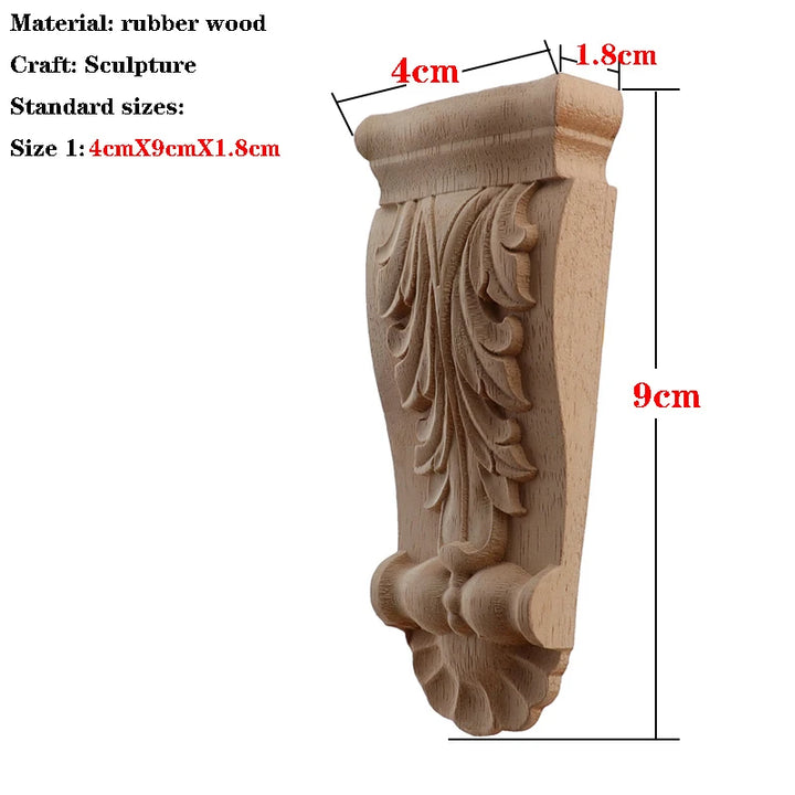 Retro Vintage Wood Carved Onlay Applique Carpenter Frame Decal Furniture