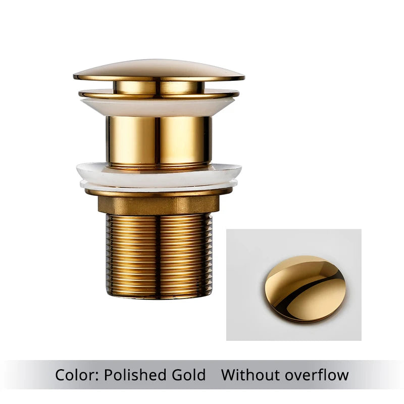 Bathroom Sink Stopper Washbasin Pop Up Drain Plug Cover Waste Pipe Drainer With Or Without Overflow For Bath Accessories