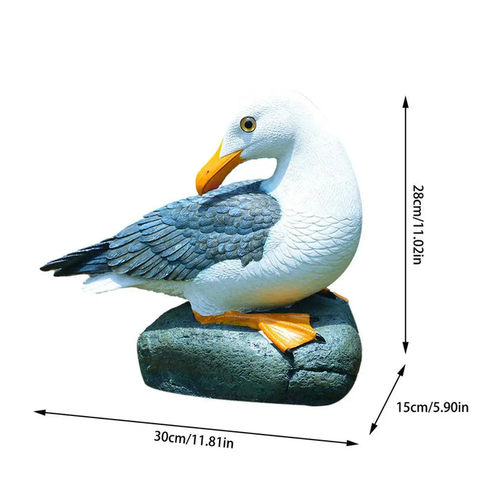 Resin Statue Realistic Sea-gull Sculpture Garden Artificial Sea-Bird Decoration 2 Types Decorative Ornament Home Art For Indoor