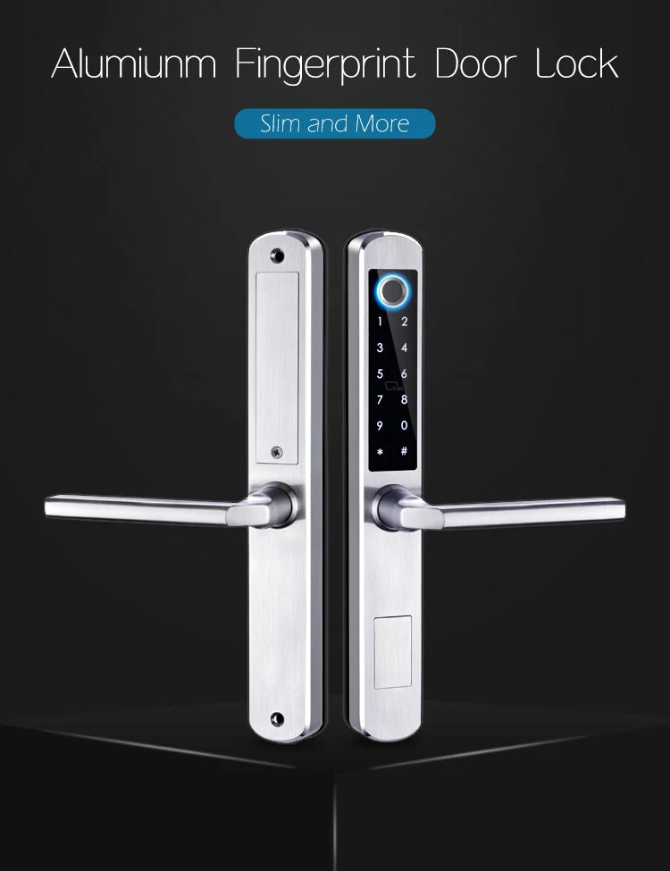 waterproof biometric fingerprint door Locks electronic Smart door lock RFID Card code lock For Aluminum Glass Door