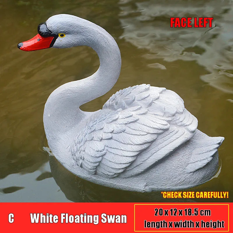 Resin Floating White Black Swan Outdoor Garden Pond Fish Tank Decorative Swimming Swan Sculpture For Garden Decor Ornament