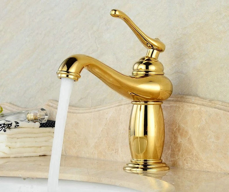 Bathroom Antique Bronze Finish Brass Basin Sink Solid Brass Faucets Single Handle Water Mixer Taps Bath Crane  ELFCT001