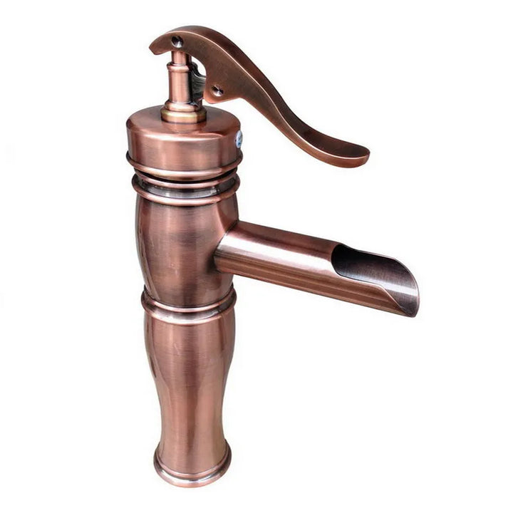 NEW "Water Pump Look" Style Vintage Retro Red Copper Antique Single Handle Bathroom Faucet Vessel Sink Basin Mixer Tap arg021
