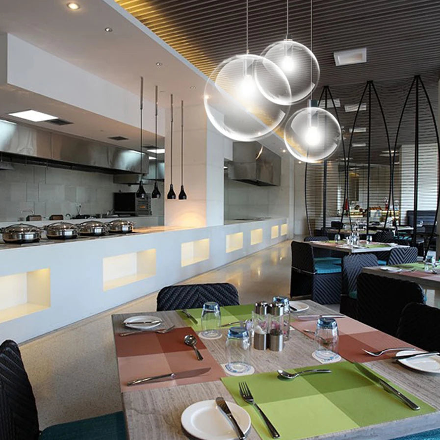 led e27 Nordic Iron Glass Bubble Minimalism LED Lamp LED Light.Pendant Lights.Pendant Lamp.