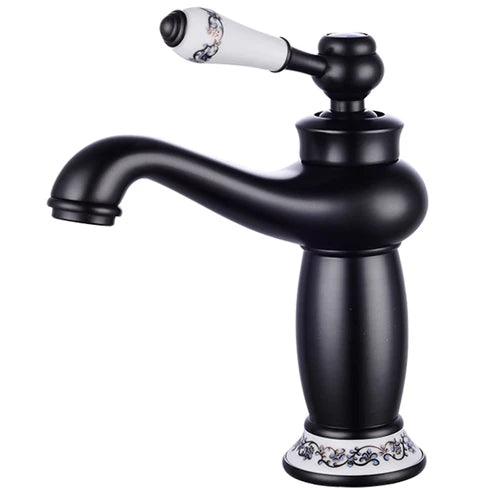 Bathroom Antique Bronze Finish Brass Basin Sink Solid Brass Faucets Single Handle Water Mixer Taps Bath Crane  ELFCT001