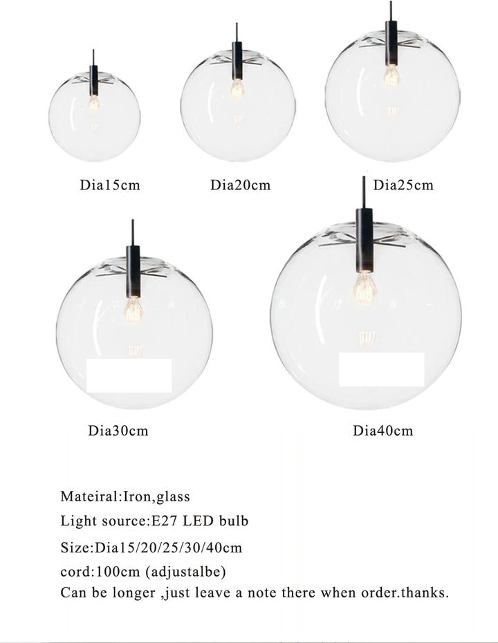 led e27 Nordic Iron Glass Bubble Minimalism LED Lamp LED Light.Pendant Lights.Pendant Lamp.