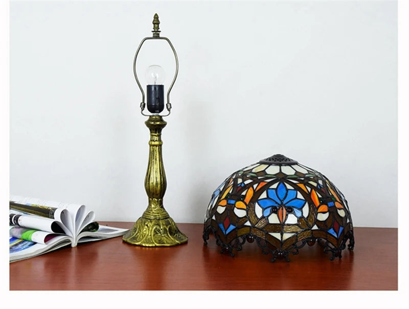 Turkish Table Lamp Tiffany Stained Glass with Dragonflys Vintage Desk Lamp Mediterranean Deco Lighting
