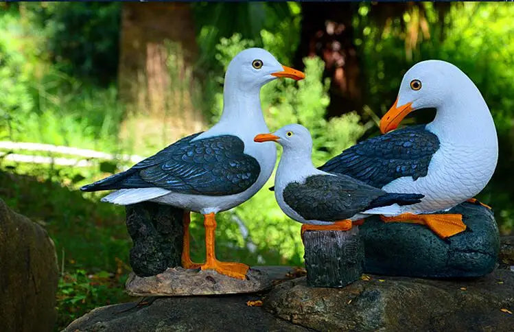 Outdoor Resin Seagull Birds Crafts Mediterranean style Ornaments Garden Simulation Animal Sculpture Accessories Decoration Art