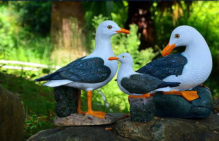 Outdoor Resin Seagull Birds Crafts Mediterranean style Ornaments Garden Simulation Animal Sculpture Accessories Decoration Art