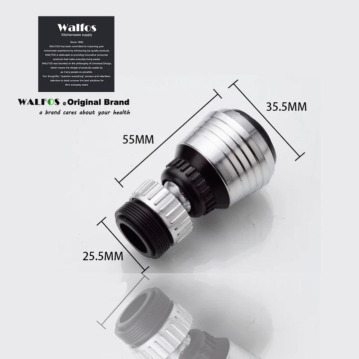 WALFOS 360 Rotate Swivel Faucet Nozzle Torneira Water Filter Adapter Water Purifier Saving Tap Aerator Diffuser Kitchen Accessor