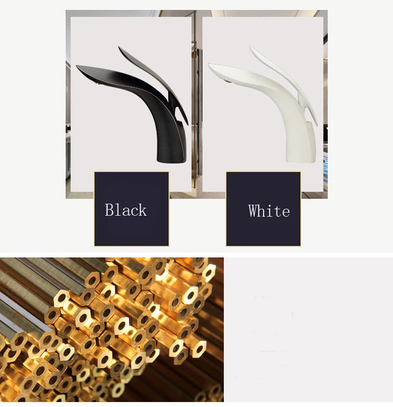 Basin Faucets Modern Rose Gold  Bathroom Faucet Waterfall Single Hole Cold and Hot Water Tap Basin Faucet Mixer Taps  XT-423