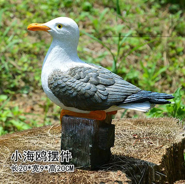 Outdoor Resin Seagull Birds Crafts Mediterranean style Ornaments Garden Simulation Animal Sculpture Accessories Decoration Art